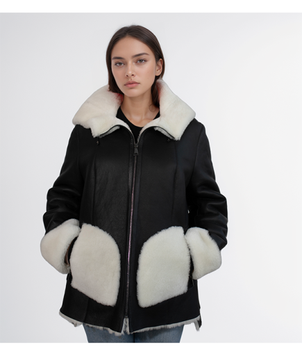 Kadın Deri Kürk - Siyah