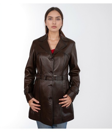 Kadın Deri Kaban - Siyah