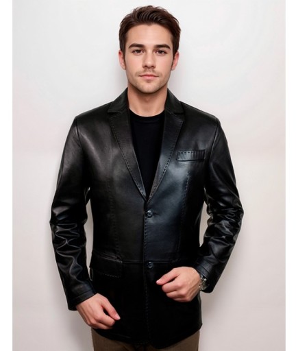 Erkek Deri Ceket - Siyah