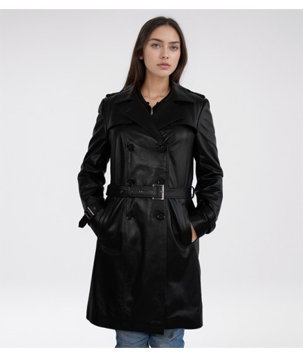 Kadın Deri Kaban - Siyah