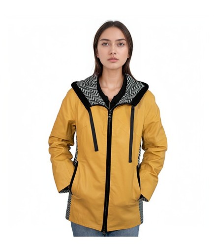 Kadın Mevsimlik Deri Kaban - Sarı
