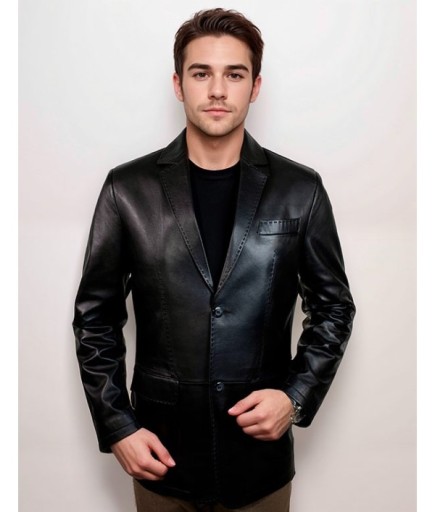 Erkek Deri Ceket - Siyah