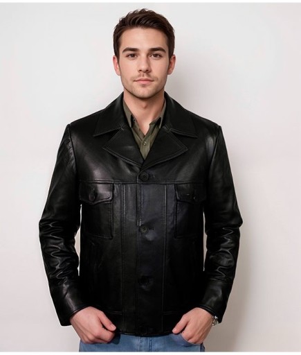 Erkek Deri Ceket - Siyah